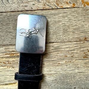 Silver and Black Men's polo Belt